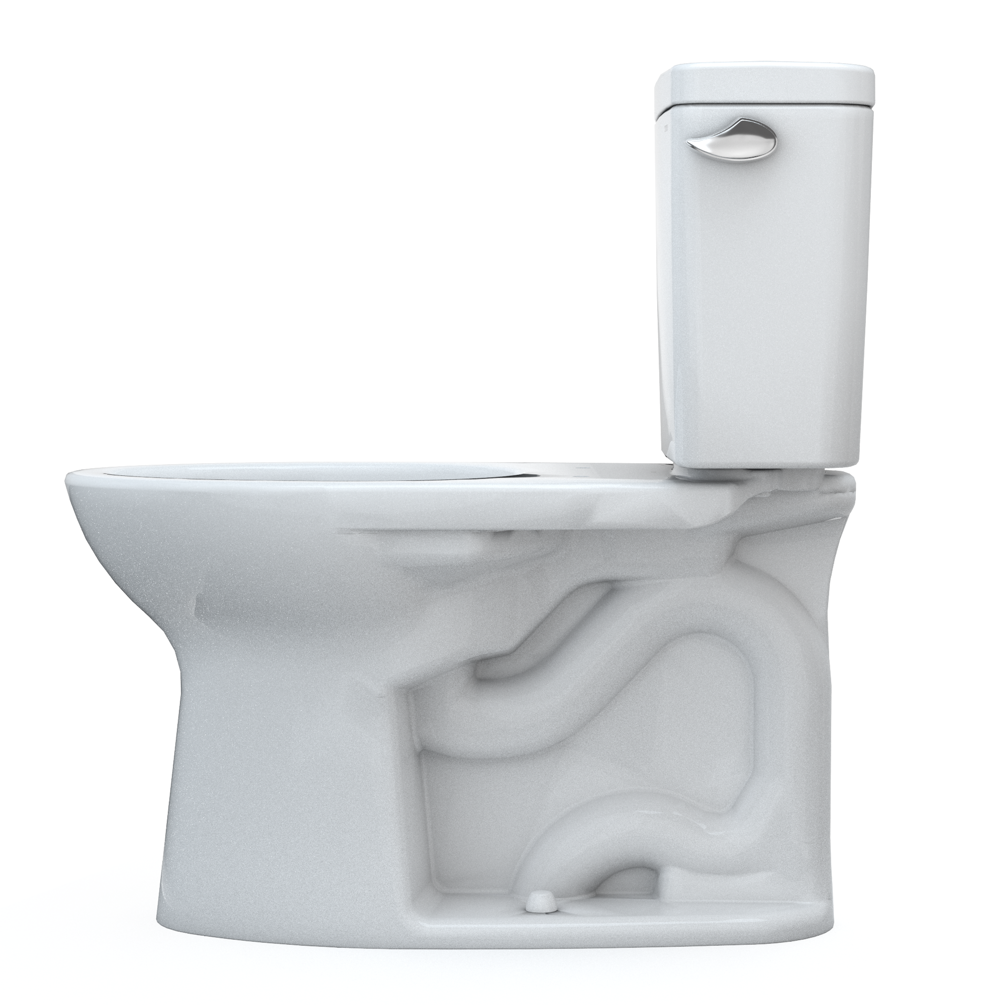 TOTO Drake Two-Piece Elongated 1.28 GPF Universal Height TORNADO FLUSH Toilet with CEFIONTECT and Right-Hand Trip Lever, Cotton White, Vitreous China, CST776CEFRG#01