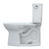 TOTO Drake Two-Piece Elongated 1.28 GPF Universal Height TORNADO FLUSH Toilet with CEFIONTECT and Right-Hand Trip Lever, Cotton White, Vitreous China, CST776CEFRG#01