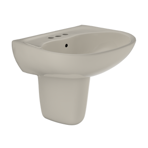 Alternate Image for TOTO Supreme Oval Wall-Mount Bathroom Sink with CEFIONTECT and Shroud for 4 Inch Center Faucets, Bone, Vitreous China, LHT241.4G#03