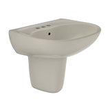 TOTO Supreme Oval Wall-Mount Bathroom Sink with CEFIONTECT and Shroud for 4 Inch Center Faucets, Bone, Vitreous China, LHT241.4G#03