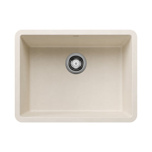 Alternate Image for Blanco Precis 23" Undermount Silgranit Kitchen Sink, Soft White, No Faucet Hole, 527402
