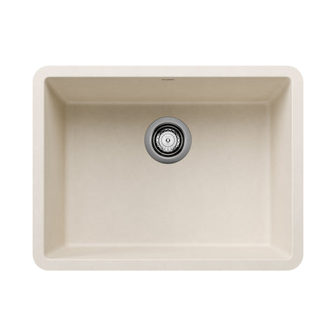 Blanco Precis 23" Undermount Silgranit Kitchen Sink, Soft White, No Faucet Hole, 527402
