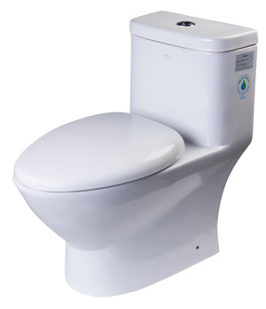 Alternate Image for EAGO Porcelain, White, TB346 Modern Dual Flush One Piece High-Efficiency Low Flush Ceramic Toilet
