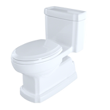 TOTO Eco Guinevere Elongated 1.28 GPF Universal Height Skirted Toilet with CEFIONTECT and SoftClose Seat, Cotton White, Vitreous China|Plastic, MS974224CEFG#01