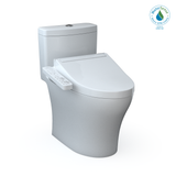 TOTO WASHLET+ Aquia IV One-Piece Elongated Dual Flush 1.28 and 0.9 GPF Toilet and WASHLET C2 Bidet Seat, Cotton White, Vitreous China|Plastic, MW6463074CEMFGN#01