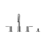 TOTO LB Two-Handle Deck-Mount Roman Tub Filler Trim with Handshower, Polished Chrome, Brass, TBS01202U#CP