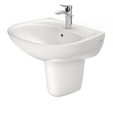 TOTO Supreme Oval Wall-Mount Bathroom Sink with CeFiONtect and Shroud for Single Hole Faucets, Colonial White, Vitreous China, LHT241G#11