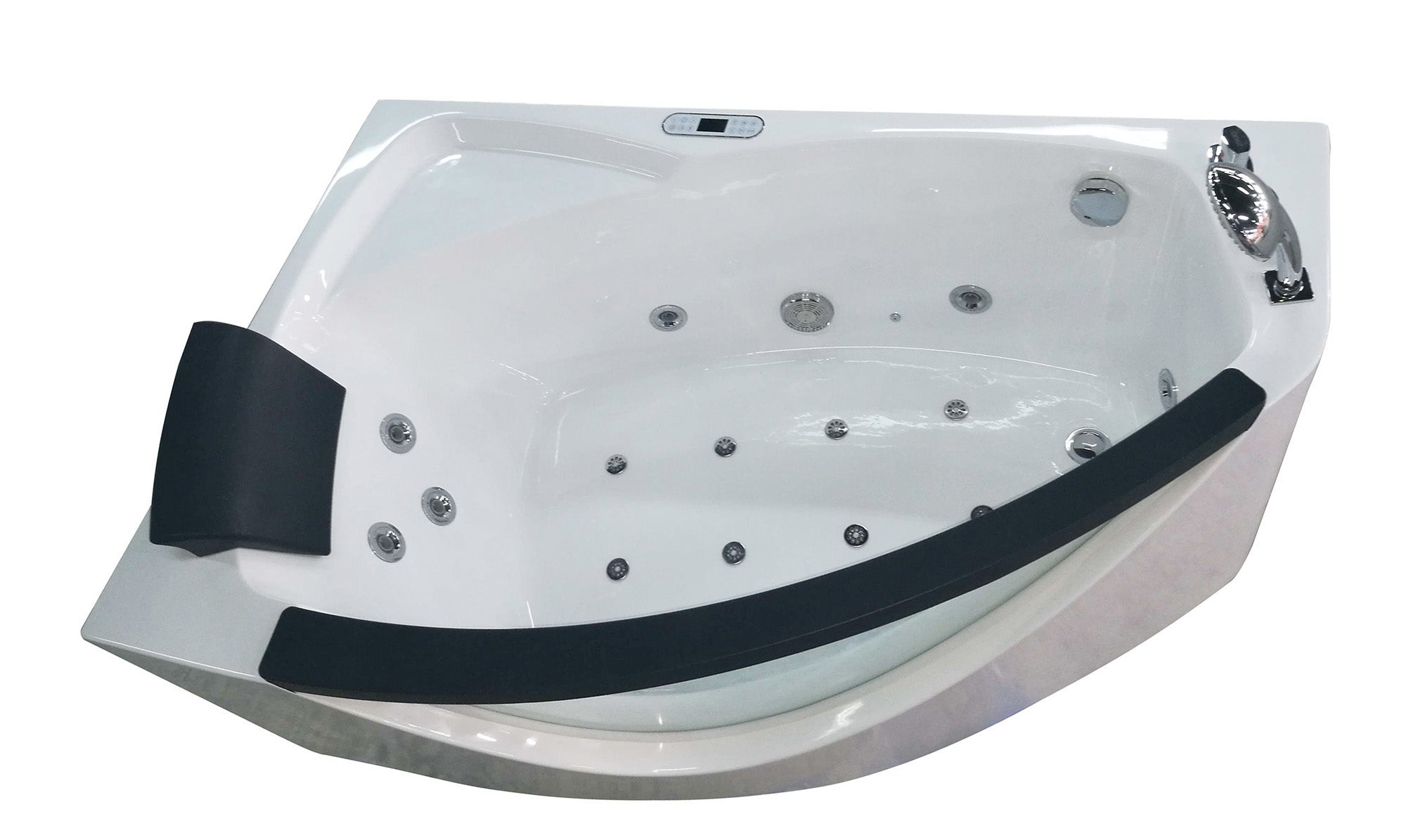 Eago 59" Acrylic Corner Neo-angle Round Bathtub, White, AM198ETL-R