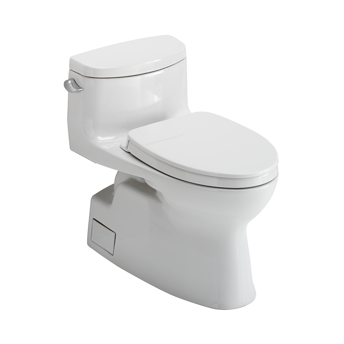 TOTO Carolina II One-Piece Elongated 1.28 GPF Universal Height Toilet with CEFIONTECT and SS124 SoftClose Seat, WASHLET+ Ready, Cotton White, Vitreous China|Plastic, MS644124CEFG#01