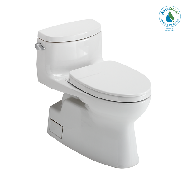 TOTO Carolina II One-Piece Elongated 1.28 GPF Universal Height Toilet with CEFIONTECT and SS124 SoftClose Seat, WASHLET+ Ready, Cotton White, Vitreous China|Plastic, MS644124CEFG#01