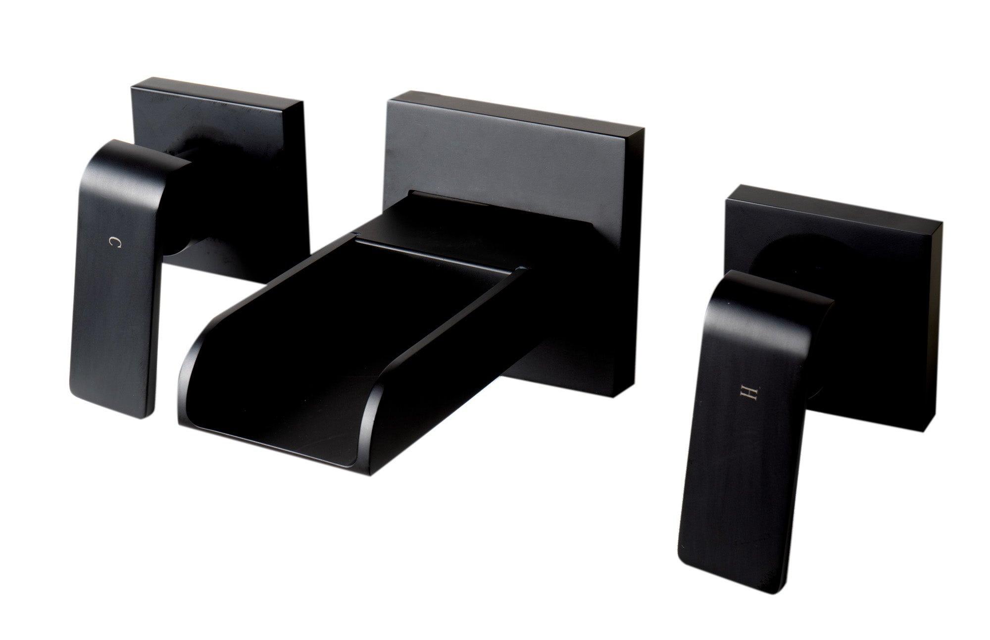 ALFI brand 1.2 GPM Lever Waterfall Spout Bathroom Faucet, Modern, Black Matte, AB1796-BM