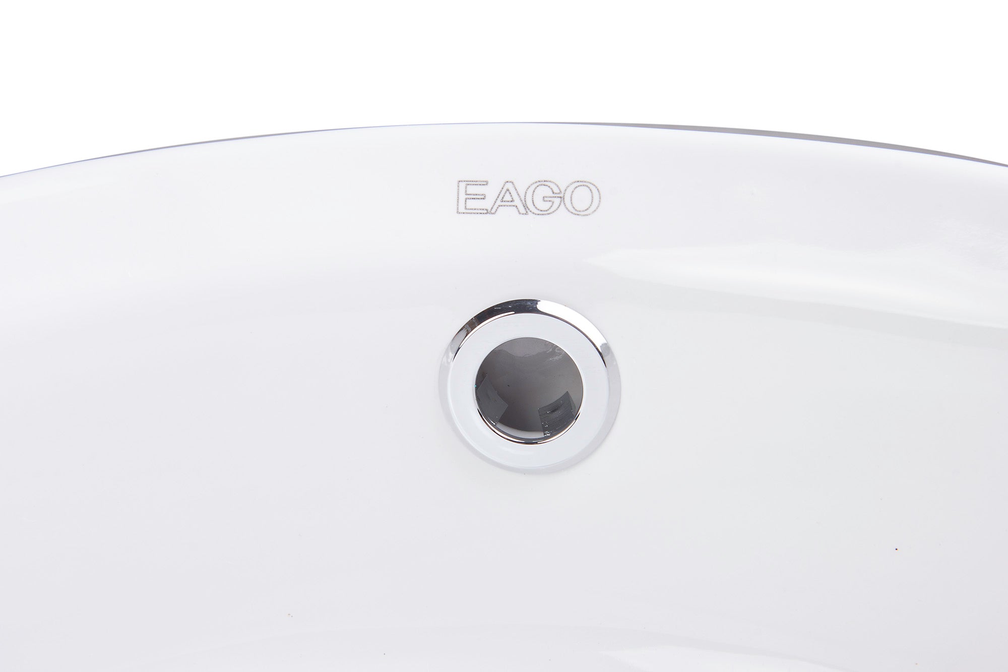 Eago 15.75" x 15.75" Round Above Mount Porcelain Bathroom Sink, White, No Faucet Hole, BA129