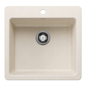 Alternate Image for Blanco Liven 21" Dual Mount Silgranit Kitchen Sink, Soft White, 1 Faucet Hole, 443233