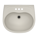 TOTO Supreme Oval Wall-Mount Bathroom Sink with CEFIONTECT and Shroud for 4 Inch Center Faucets, Sedona Beige, Vitreous China, LHT241.4G#12