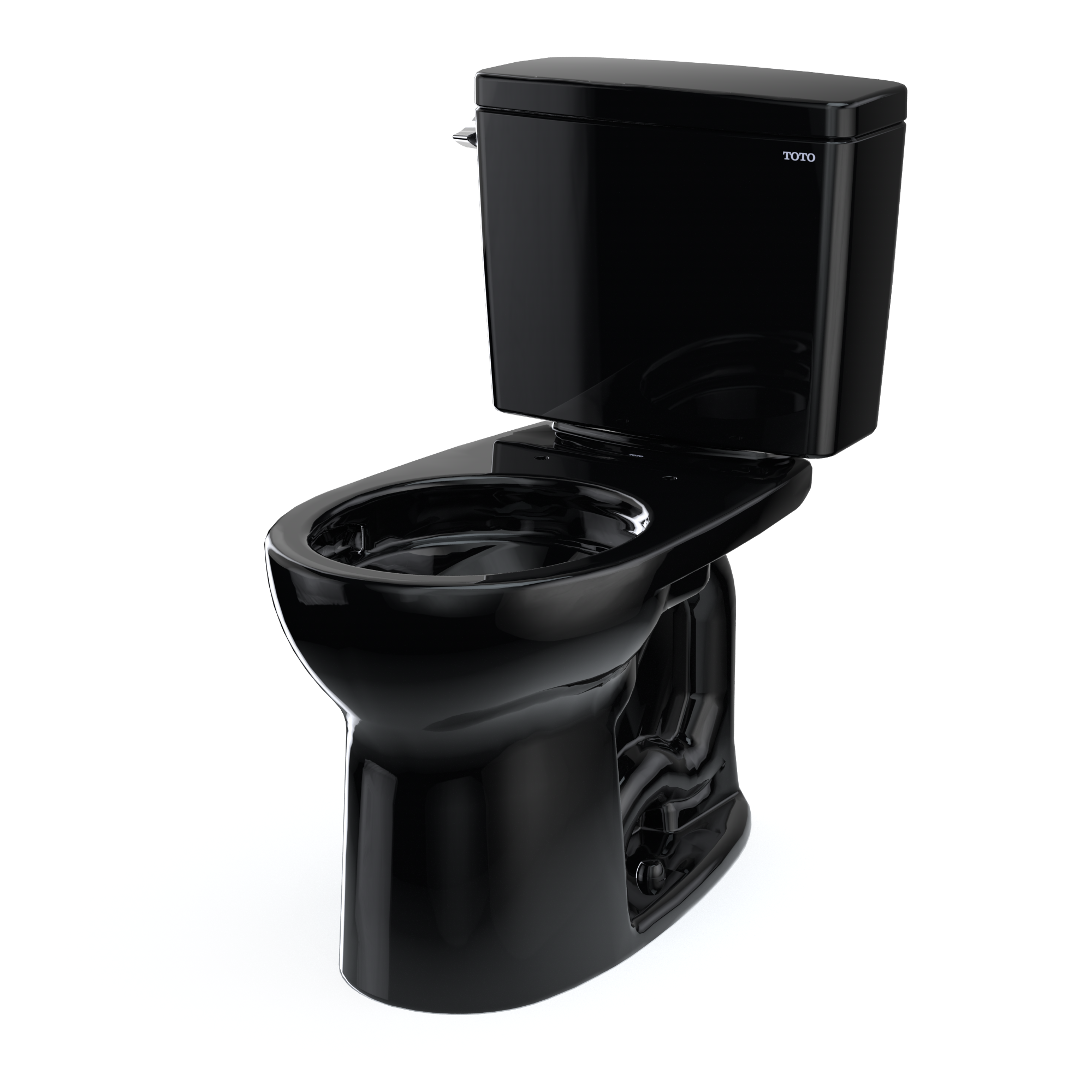 TOTO Drake Two-Piece Round 1.28 GPF Universal Height TORNADO FLUSH Toilet with CEFIONTECT, Ebony, Vitreous China, CST775CEF#51