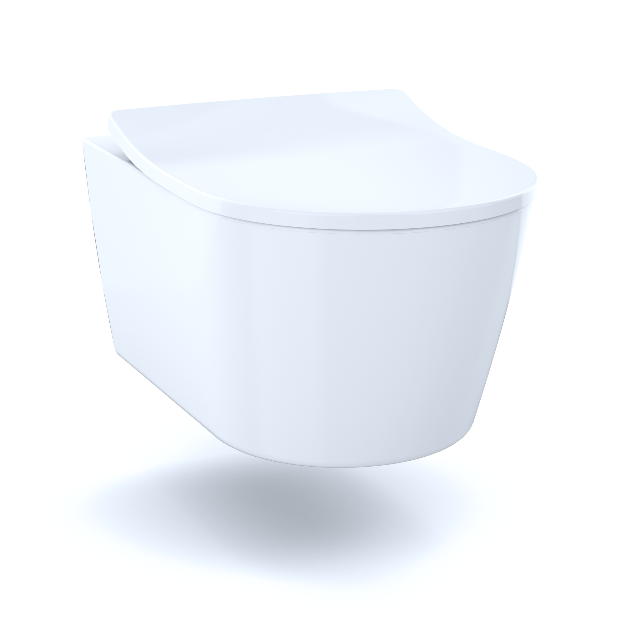 TOTO RP Wall-Hung D-Shape Toilet and DuoFit In-Wall 1.28 and 0.9 GPF Dual-Flush Tank System with Copper Supply, Matte Silver, Vitreous China|Steel|Plastic, CWT447247CMFG#MS
