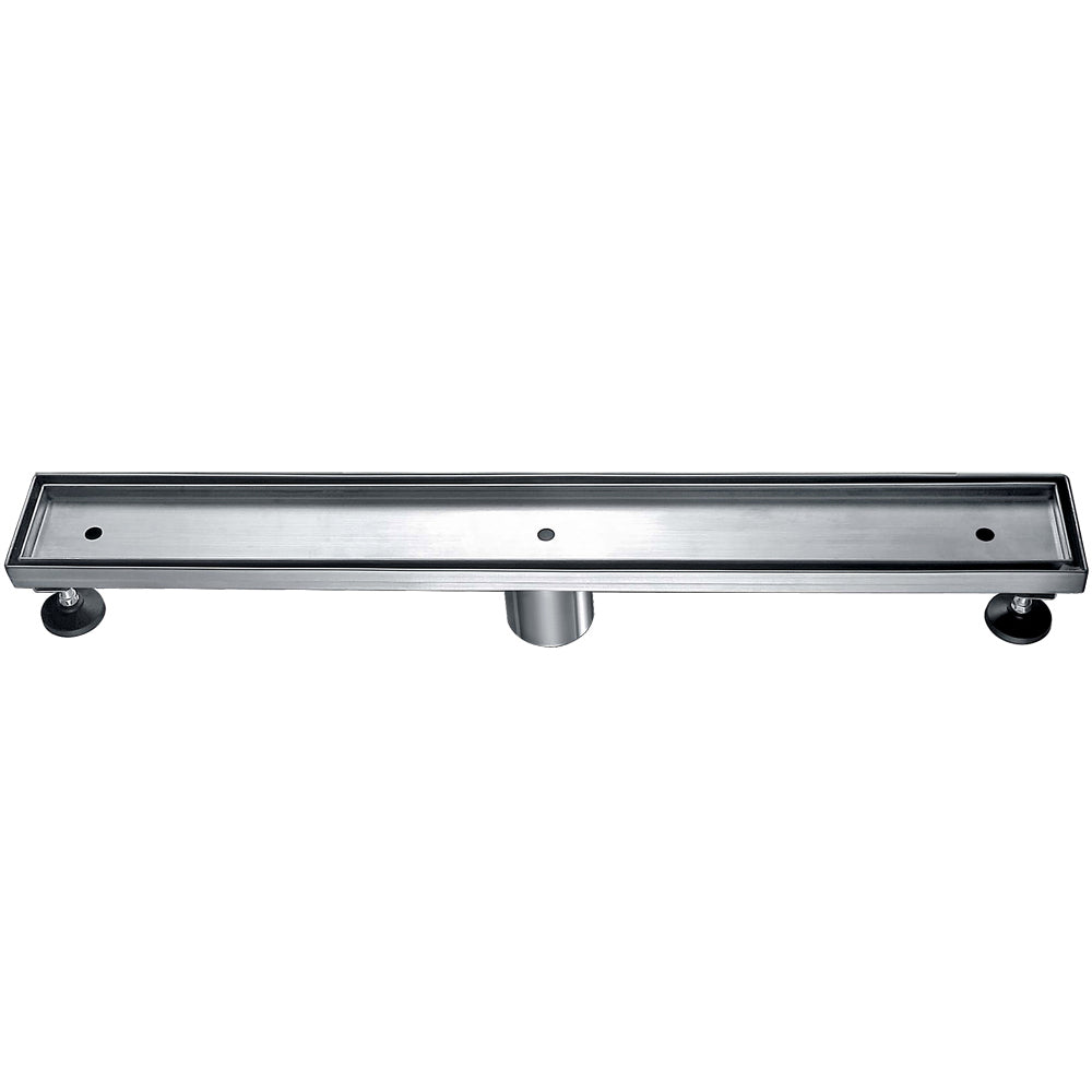 ALFI brand ABLD24A 24" Long Modern Stainless Steel Linear Shower Drain w/o Cover, Grey