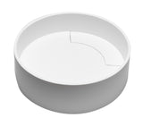 ALFI brand 15.13" x 15.13" Round Above Mount Resin Bathroom Sink, White Matte, No Faucet Hole, ABRS15R