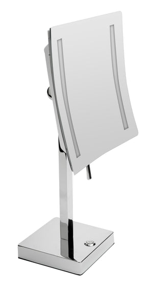 Alternate Image for ALFI brand ABM8FLED-PC Polished Chrome Tabletop Square 8" 5x Magnifying Cosmetic Mirror with Light