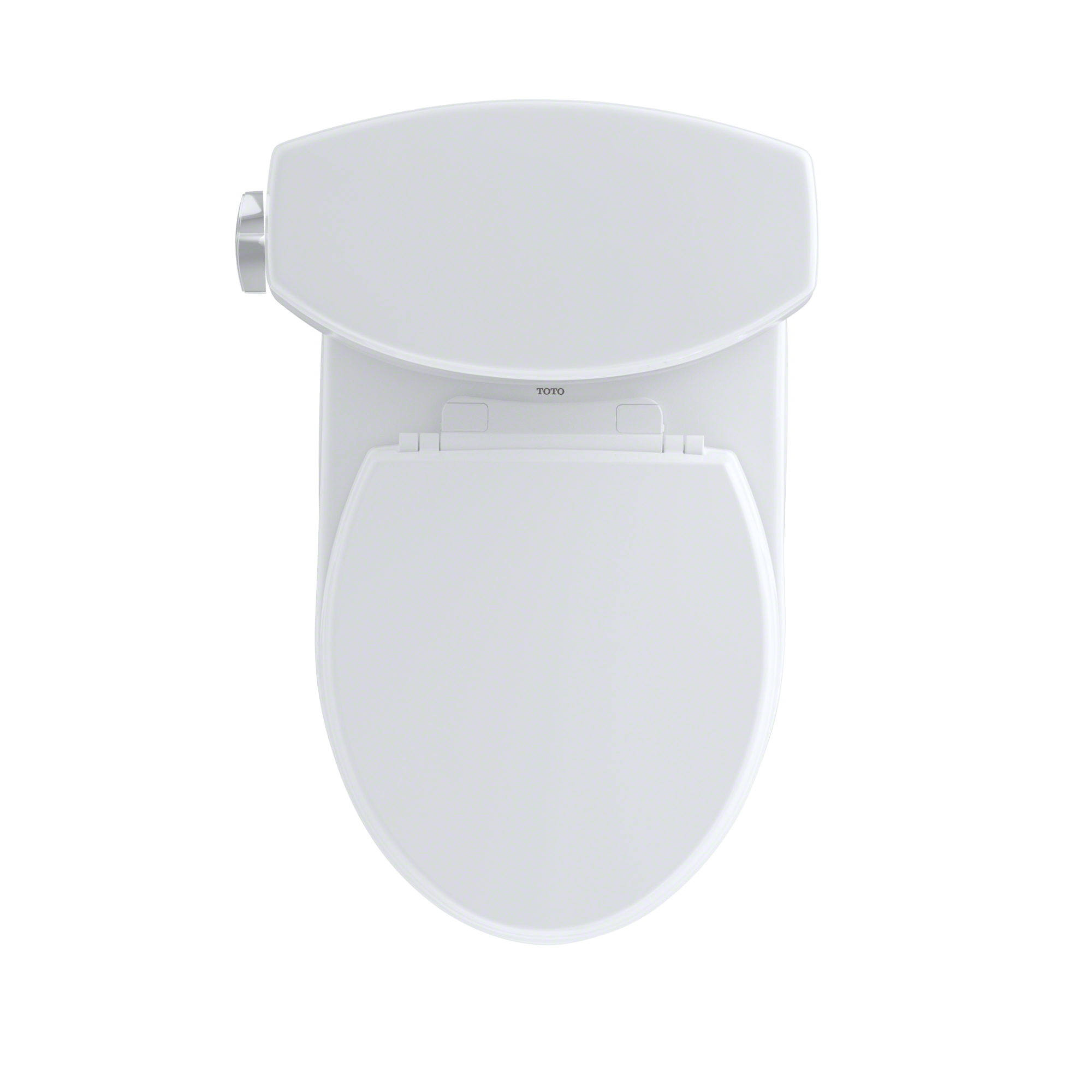 TOTO Drake II Two-Piece Round 1.28 GPF Universal Height Toilet with CEFIONTECT and Right-Hand Trip Lever, Cotton White, Vitreous China, CST453CEFRG#01