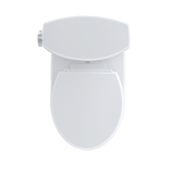 TOTO Drake II Two-Piece Round 1.28 GPF Universal Height Toilet with CEFIONTECT, Cotton White, Vitreous China, CST453CEFG#01