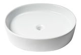 ALFI brand 21.63" x 17.5" Oval Above Mount Porcelain Bathroom Sink, White, No Faucet Hole, ABC911
