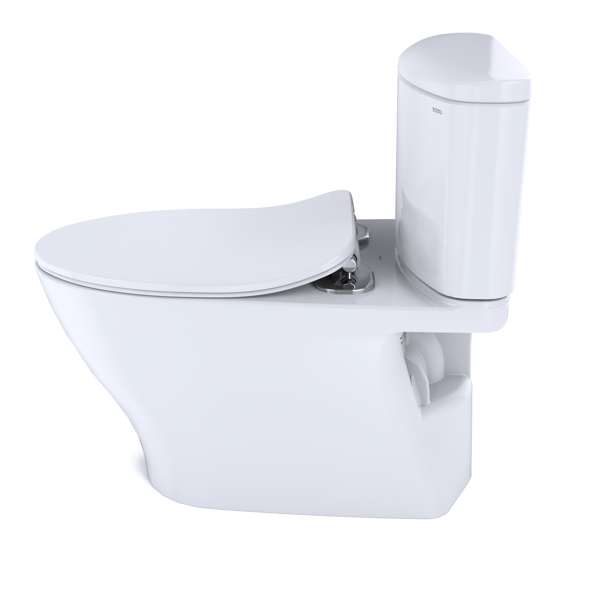 TOTO Nexus 1G Two-Piece Elongated 1.0 GPF Universal Height Toilet with CEFIONTECT and SS234 SoftClose Seat, WASHLET+ Ready, Cotton White, Vitreous China, MS442234CUFG#01