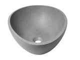 ALFI brand 21" x 15.4" Oval Above Mount Concrete Bathroom Sink, Gray Matte, No Faucet Hole, ABCO21O