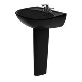 TOTO Supreme Oval Basin Pedestal Bathroom Sink for4 Inch Center Faucets, Ebony, Vitreous China, LPT241.4#51