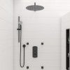 ALFI brand AB4001-BM Black Matte 3-Way Thermostatic Valve Shower Mixer Round Knobs, Brass