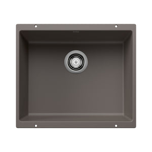 Alternate Image for Blanco Precis 21" Undermount Silgranit Kitchen Sink, Volcano Gray, No Faucet Hole, 527414