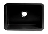 ALFI brand 27" Dual Mount Fireclay Kitchen Sink, Black Matte, No Faucet Hole, ABF2718UD-BM