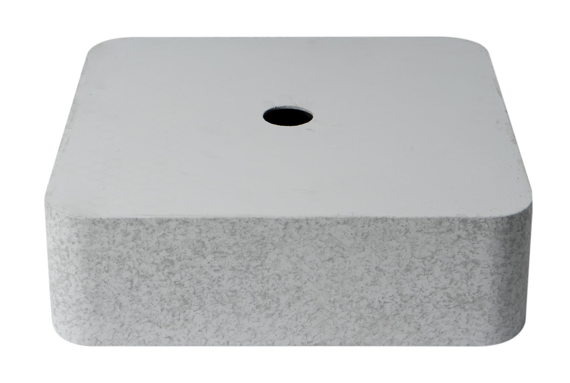 ALFI brand 15.6" x 15.6" Square Above Mount Concrete Bathroom Sink, Gray Matte, No Faucet Hole, ABCO16S