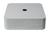 ALFI brand 15.6" x 15.6" Square Above Mount Concrete Bathroom Sink, Gray Matte, No Faucet Hole, ABCO16S