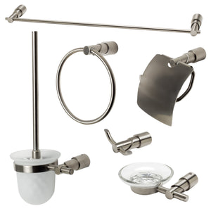 Alternate Image for ALFI brand Brass, AB9508-BN Brushed Nickel 6 Piece Matching Bathroom Accessory Set