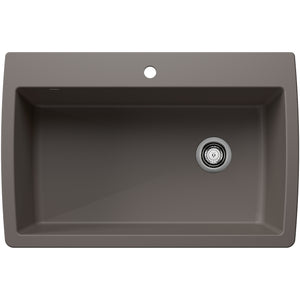 Alternate Image for Blanco Diamond 34" Dual Mount Silgranit Kitchen Sink, Volcano Gray, 1 Faucet Hole, 443109