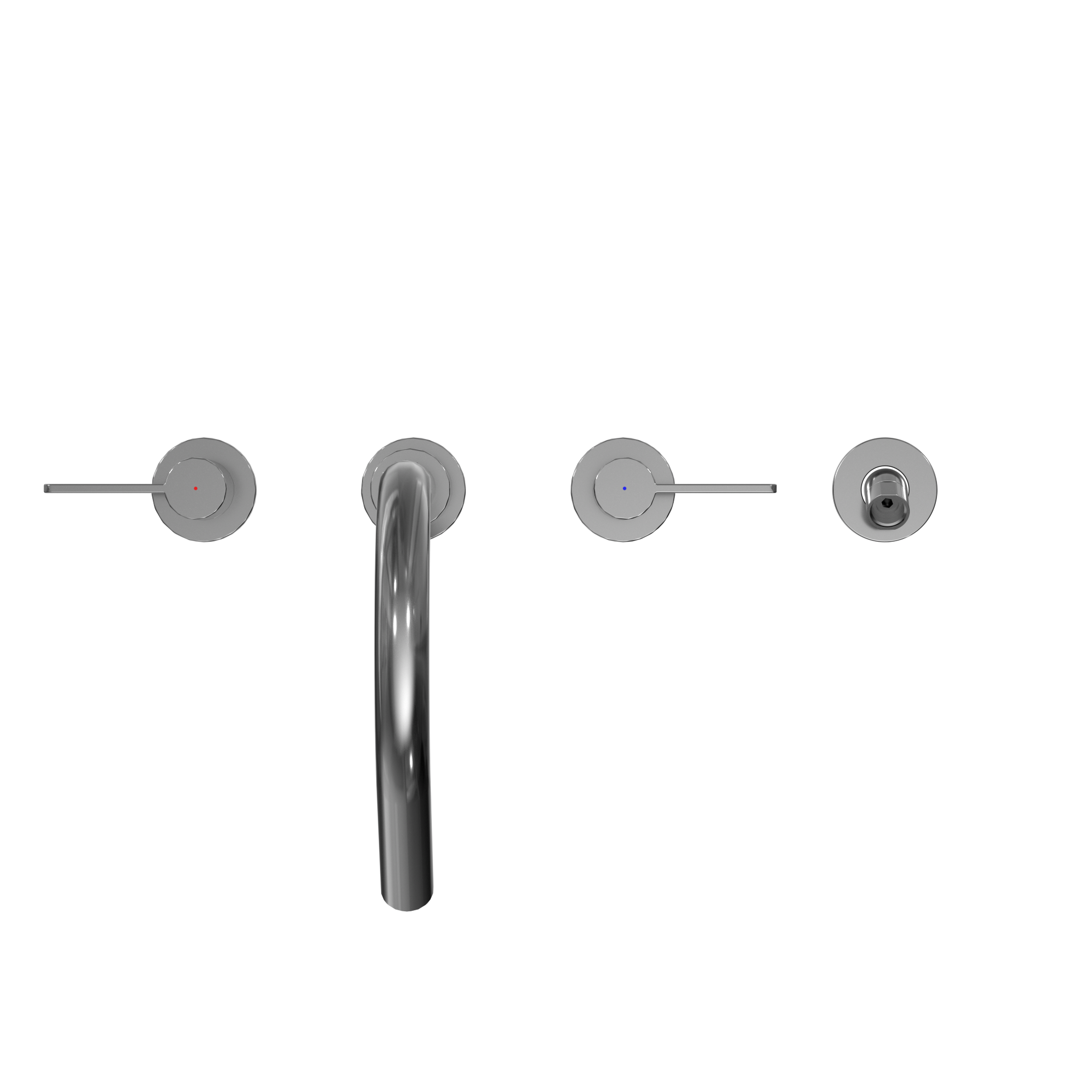 TOTO GF Two Lever Handle Deck-Mount Roman Tub Filler Trim with Handshower, Polished Chrome, Brass, TBG11202UA#CP