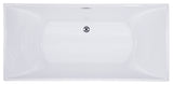 ALFI brand 67" Acrylic Free Standing Rectangle Soaking Bathtub, White, AB8840