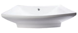 Eago 28.38" x 19.63" Rectangle Above Mount Porcelain Bathroom Sink, White, 1 Faucet Hole, BA142