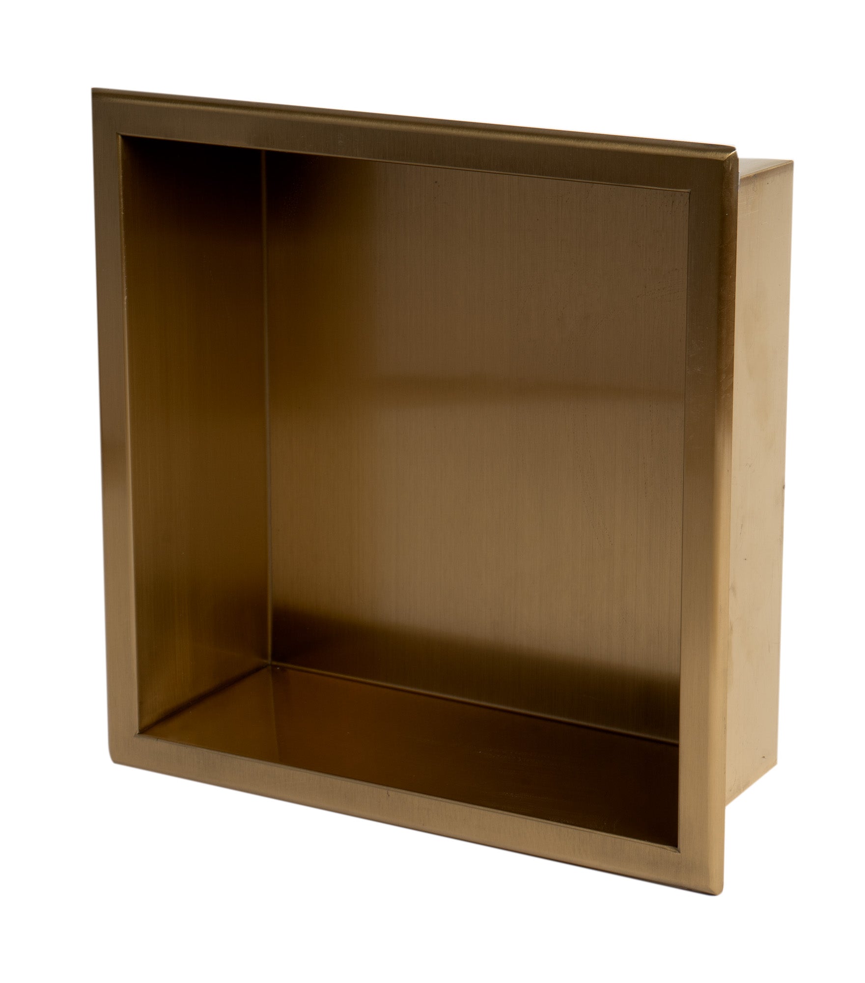 ALFI brand ABNP1212-BG 12" x 12" Brushed Gold PVD Stainless Steel Square Single Shelf Shower Niche, 20 Gauge