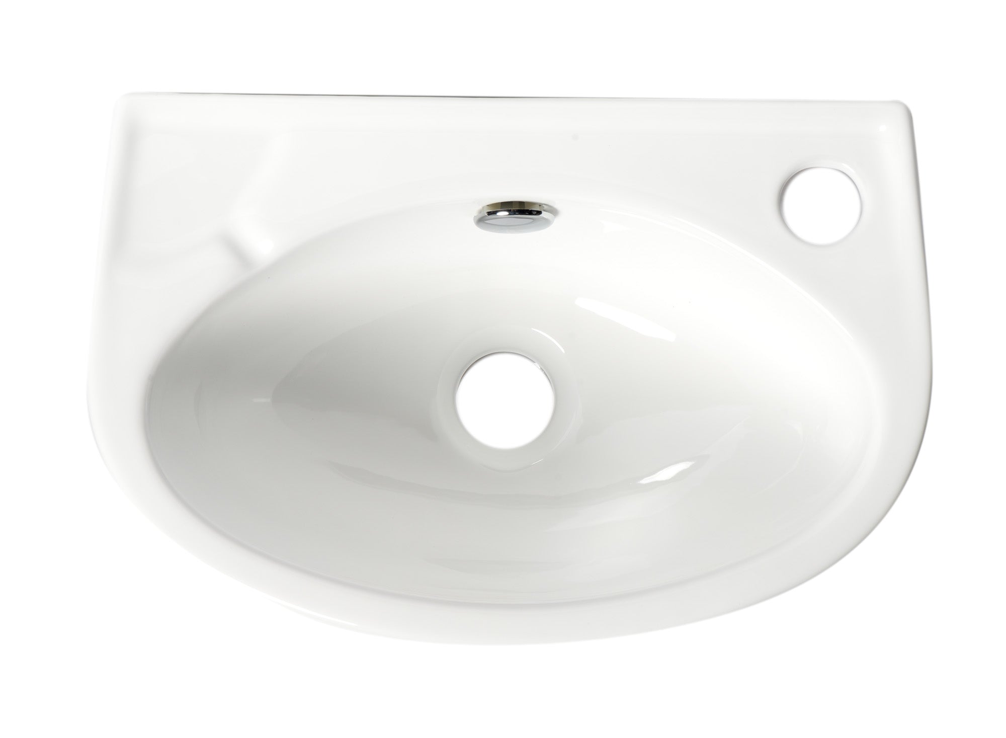 ALFI brand 14.13" x 9.5" Oval Wall Mount Porcelain Bathroom Sink, White, 1 Faucet Hole, ABC118