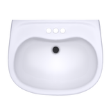 TOTO Prominence Oval Wall-Mount Bathroom Sink with CEFIONTECT and Shroud for 4 Inch Center Faucets, Cotton White, Vitreous China, LHT242.4G#01