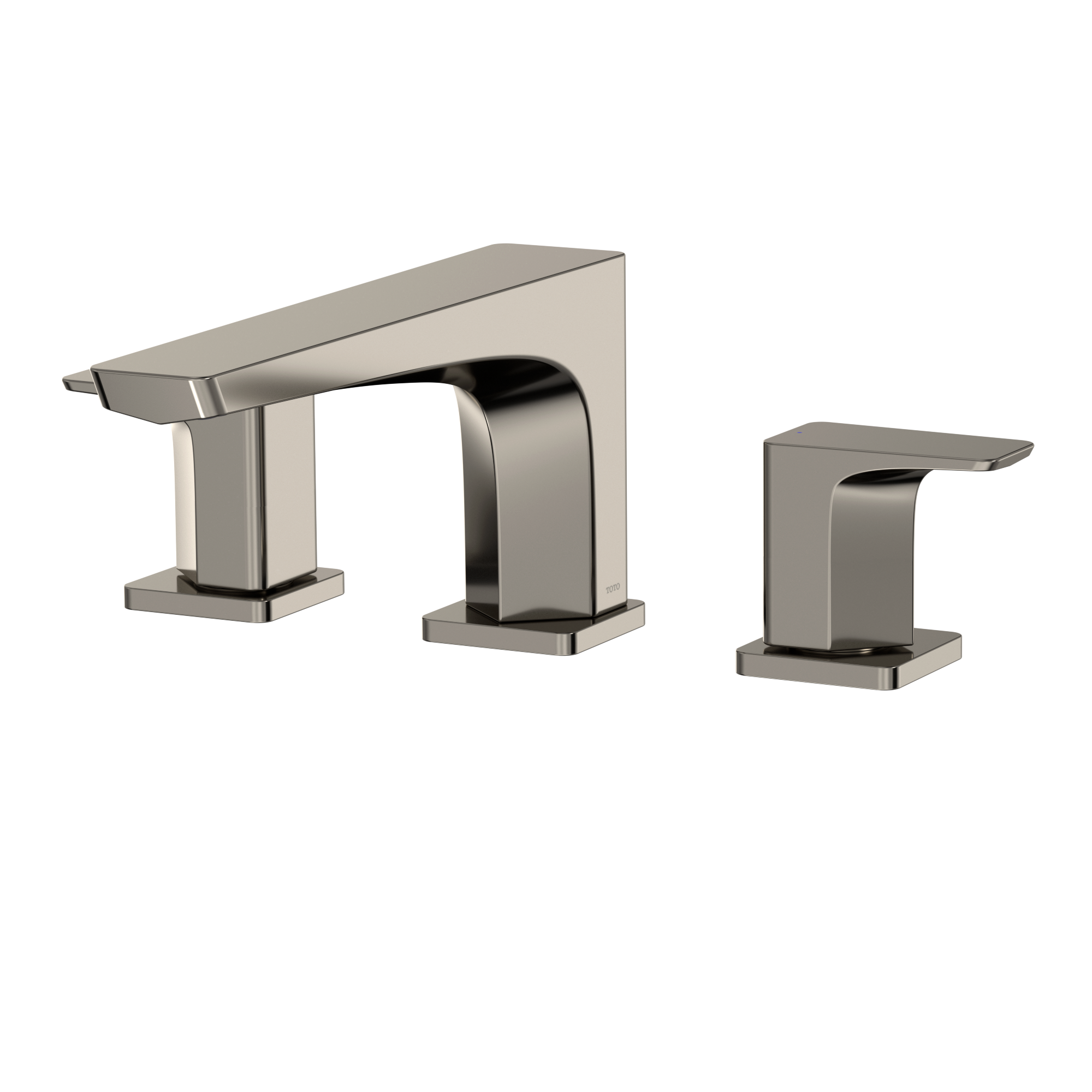 TOTO GE Two-Handle Deck-Mount Roman Tub Filler Trim, Polished Nickel, Brass, TBG07201U#PN