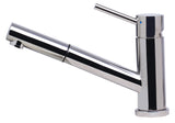 ALFI Solid Polished Stainless Steel Pull Out Single Hole Kitchen Faucet, AB2025-PSS