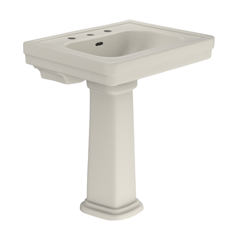 TOTO Promenade 27-1/2" x 22-1/4" Rectangular Pedestal Bathroom Sink for 8 inch Center Faucets, Sedona Beige, Vitreous China, LPT530.8N#12