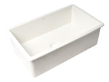 ALFI brand 32" Dual Mount Fireclay Kitchen Sink, White, No Faucet Hole, ABF3219SUD-W