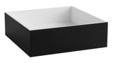 ALFI brand 15.13" x 15.13" Square Above Mount Resin Bathroom Sink, Black & White, No Faucet Hole, ABRS14SBM