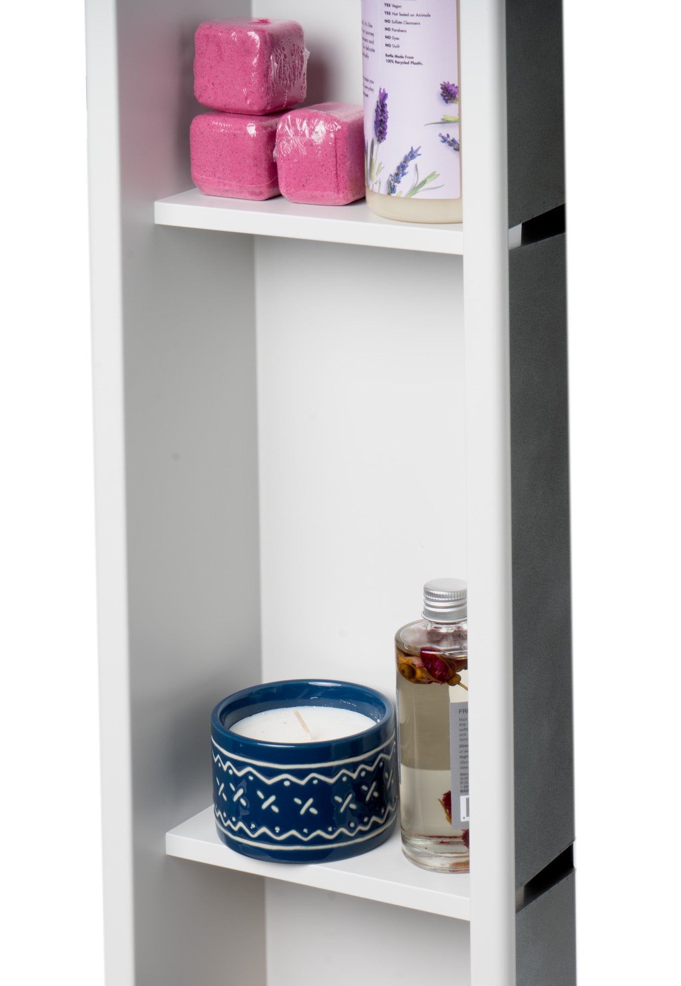 ALFI brand ABNC0836-W 8" x 36" White Matte Stainless Steel Vertical Triple Shelf Bath Shower Niche, 20 Gauge