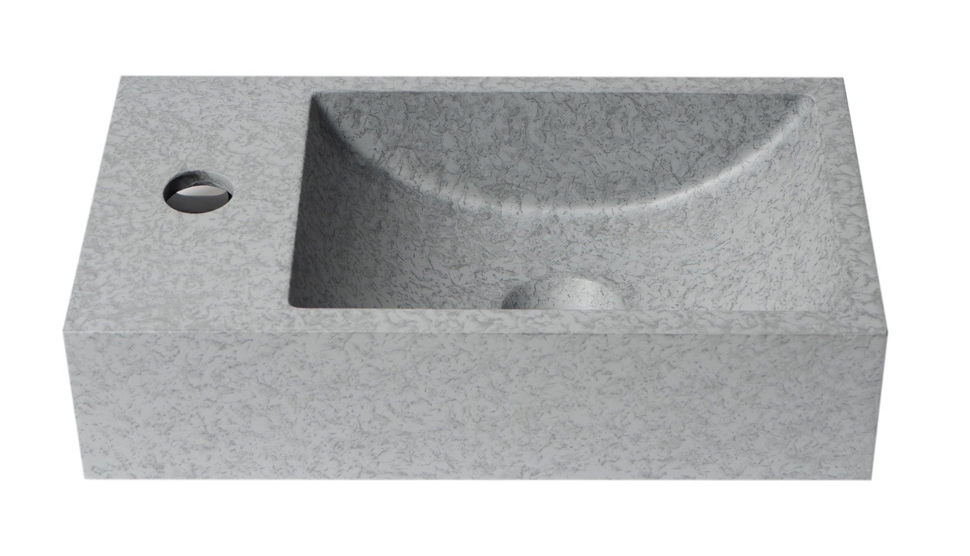 ALFI brand 15.75" x 8.66" Rectangle Wall Mount Concrete Bathroom Sink, Gray Matte, 1 Faucet Hole, ABCO108