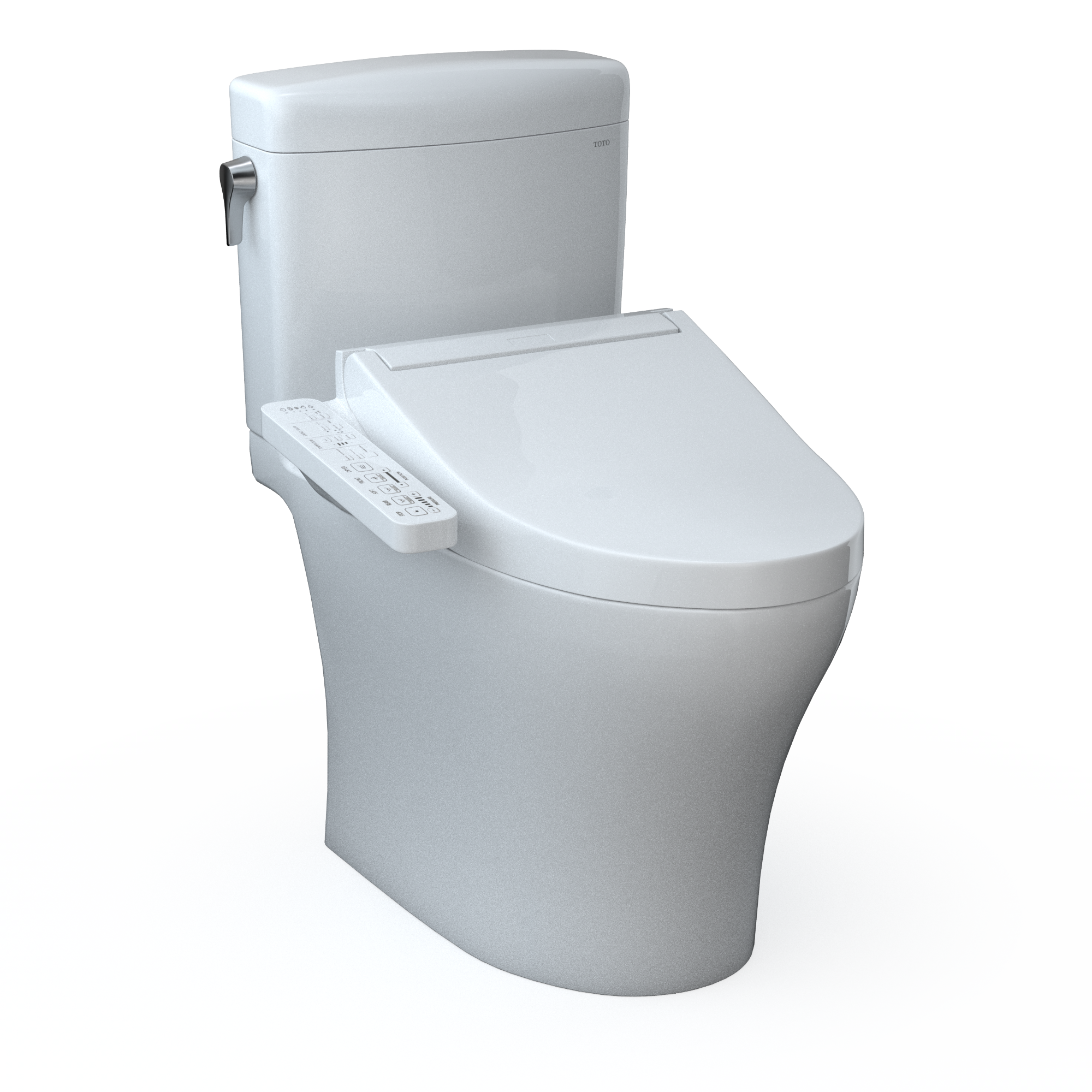 TOTO WASHLET+ Aquia IV Cube Two-Piece Elongated Dual Flush 1.28 and 0.9 GPF Toilet with C2 Bidet Seat, Cotton White, Vitreous China|Plastic, MW4363074CEMFGN#01